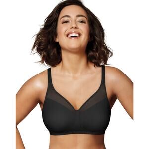 Playtex Women's 18 Hour Smoothing Minimizer Wirefree Bra, Black, Size 36DD 1017